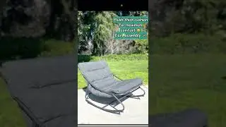 Indoor & Outdoor Rocking Chair with Thicken Dark Grey Cushion for Patio, Porch, Garden