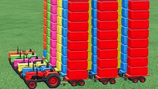 Bale Work With Colors - Transporting EVERY COLOR mini Tractors | Farming Simulator 25