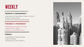 SPRING PROGRAMMING SCHEDULE