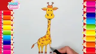 Let's Draw a Giraffe | Easy Giraffe Drawing & Coloring Fun&nbsp;for Kids & Beginners