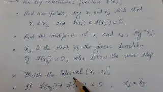 Numerical Methods | Bisection Method | Procedure
