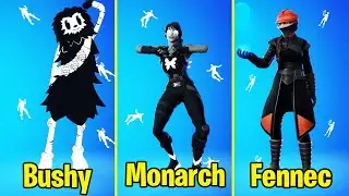 Top 50 Popular Fortnite Dances & Emotes! (Toon Bushy, Toon Peely, Monarch)