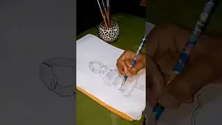 How to draw a beautiful girl in a dress, step by step #drawing #art #pencil sketch #easy drawing