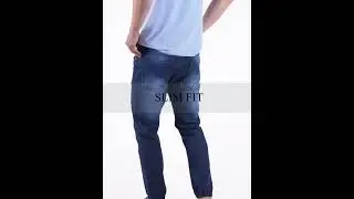 Regular Men Dark Blue Jeans