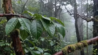 Gentle Rain Sounds Surrounding on Forest Leaves 🌲 | Sleep Instantly with Nature