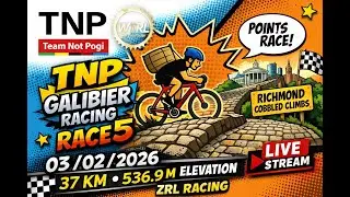 Zwift ZRL Racing LIVE | TNP Galibier (Navy A2) Richmond Cobbled Climbs Points Race | RideandRazz