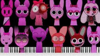 Sprunki Pinki Becomes a Piano!? 🎹✨ | 40 Stages MIDI Art #piano #sprunki #music #animation