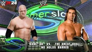 Full Match - Kane '08 vs The Great Khali: No Holds Barred Match: SummerSlam|WWE 2K24