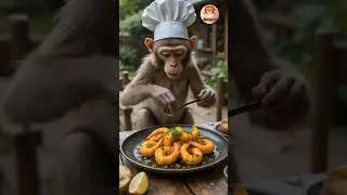&ldquo;Monkey Chef Cooks Spicy Garlic Butter Prawns Better Than Top Chefs!&rdquo;#MonkeyChef #SeafoodLovers