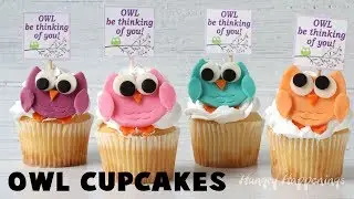 Owl Cupcakes with Modeling Chocolate Toppers