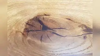 Massivholztisch: Astl&ouml;cher mit Epoxitharz versiegeln
