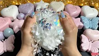 ASMR Crushing Giant Crystal Heart Soap + Chalk Crush | ASMR Satisfying Sounds