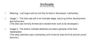 Level Up Your Vocab: Inchoate - Unlock the Meaning! (GRE, IELTS, PTE, GMAT, SAT)