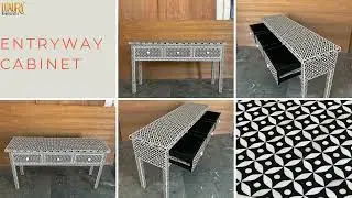 Best Bone Inlay Console Table design with Drawers