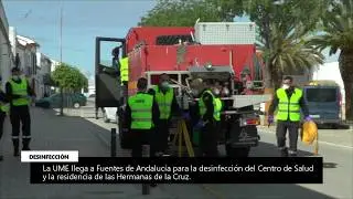 La UME llega a Fuentes de Andaluc&iacute;a para la desinfecci&oacute;n del ambulatorio y  las Hermanas de la Cruz