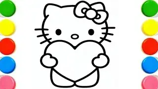 Beautiful Hello Kitty Drawing, Painting & Coloring For Kids and Toddlers_ Child Art#drawing#coloring