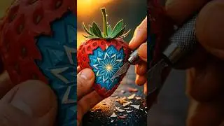 satisfying glass cutting strawberry 🍓#ai #shortsfeed #aishorts #aiart #onion#glasscutting#satisfying