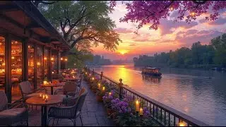 Spring Jazz Caf&eacute; ☕ | Relaxing Jazz Music for a Cozy Evening by the River