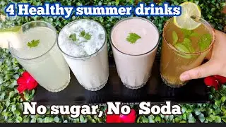 4 Healthy Summer Drinks Recipes/No sugar, No soda healthy drinks/4 Refreshing Summer Drinks /jaljira