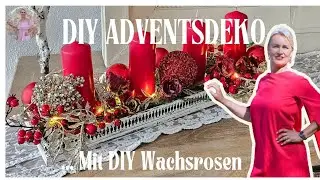 DIY Adventsdeko mit Wachsrosen 🌹in silber und gold🎄