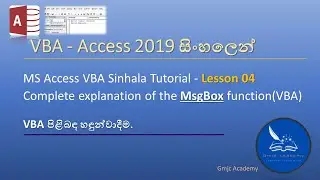MS Access 2019 VBA Sinhala Tutorial for Beginners - Lesson 04 (MsgBox Customization + vbConstants)