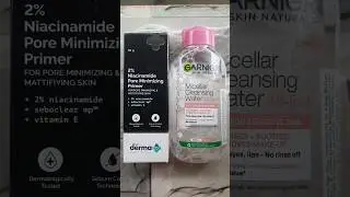 Derma co Primer & Garnier micellar water unboxing | niacinamide  #shorts #ashortaday #skincare #face