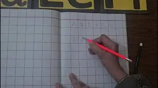 Writing English letters D, E, F