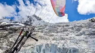Paragliding Over Mont Blanc Glacier