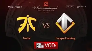 Fnatic vs Escape Gaming, TI6 Мейн Ивент, Нижняя сетка