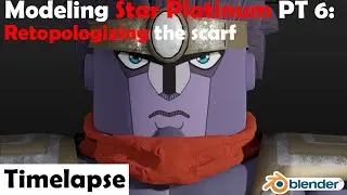 Blender modeling timelapse - Roblox Star Platinum PT 6: retopologizing the scarf