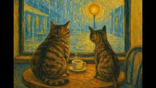 Tabby Café Ambience Music: 1H Blues Bar Piano & Raspy Humming | Smoky, Dark, Midnight Lounge