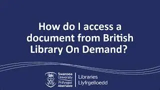 How do I access a document from British Library On Demand?