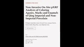 Non-Invasive On-Site pXRF Analysis of Coloring Agents, Marks and Enamels of Qing Impe... | RTCL.TV
