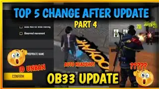 Part 4 Top 5 Change After Ob33 Update 😱🔥 Free Fire Ob 33 Update 😍 Free Fire New Update #shorts