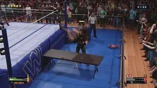 WWE 2K25 Chokeslam Through Table