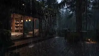 8 Hours Intense Cabin Rainstorm ⛈ Forest Thunder Sounds for Sleep & Study ⚡