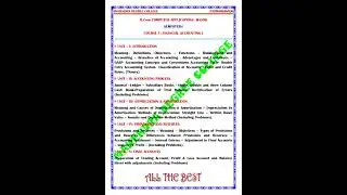 2025-26 BATCH B.Com COMPUTER APPLICATIONS MAJOR COURSE-1 FINANCIAL ACCOUNTING-1 SYLLABUS