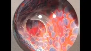 Handmade Vortex Boro Glass Marble by Bill Grout  033116e