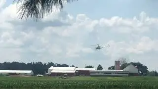 Crop duster helicopter, July 2018