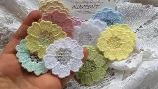 Гипюровый декор для скрапбукинга - цветочки Guipure decor for scrapbooking - delicate florets