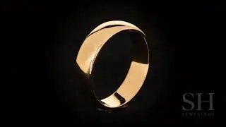 Men's classic wide rose gold half round wedding ring (6mm) - W0341