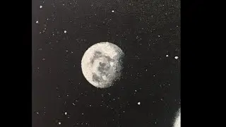 #485 How to paint a realistic moon in acrylic
