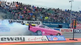 Jayne Kay Sets New Record in the Pink Lady Alcohol Funny Car at Santa Pod Raceway