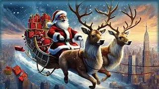 Santa's Flight Over New York | Best Christmas Music in 4K & HDR