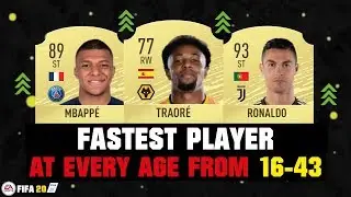 FIFA 20 | FASTEST PLAYER AT EVERY AGE FROM 16-43! 🏃&zwj;♂️🔥| FT. ADAMA TRAORE, RONALDO, MBAPPE... etc