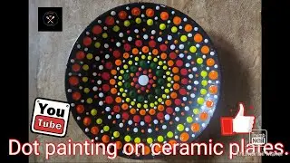 Painting on a old Ceramic plates/Dot painting/Mandala art/ Intense lifestyle