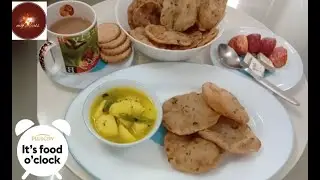 Breakfast | Masala Aloo Puri l Aloo Sabji | Herbal Tea | Sweets | Apple |