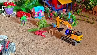 DIY Mini Tractor and JCB Working Science Project 🚜 #diyprojects #rctoys #excavator #scienceproject 