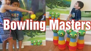 Learn to Bowl Pretend Play Bowling with kids