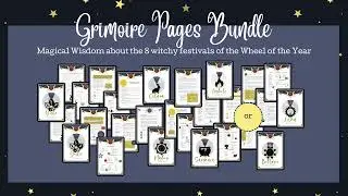 Artnautin | Grimoire Pages - Wheel of the Year - Printable PDFs for all 8 witch festivals
